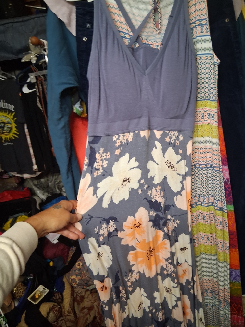 Target Lavender and Peach Floral Maxi Dress